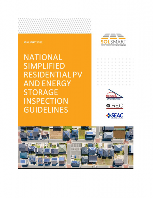 National Simplified Residential PV and Energy Storage Inspection Guidelines